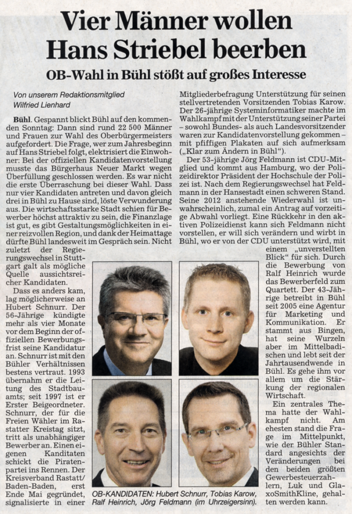 ABB, 27.09.2011: "Vier Männer wollen Hans Striebel beerben"