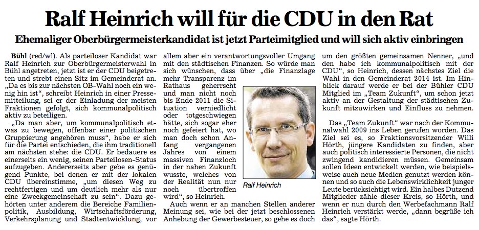 ABB, 04.02.2012: "Ralf Heinrich will für die CDU in den Rat"